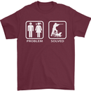 Hunting Problem Solved Funny Hunter Mens T-Shirt Cotton Gildan Maroon