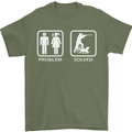 Hunting Problem Solved Funny Hunter Mens T-Shirt Cotton Gildan Military Green