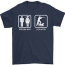 Hunting Problem Solved Funny Hunter Mens T-Shirt Cotton Gildan Navy Blue