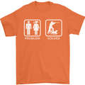 Hunting Problem Solved Funny Hunter Mens T-Shirt Cotton Gildan Orange