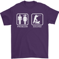 Hunting Problem Solved Funny Hunter Mens T-Shirt Cotton Gildan Purple