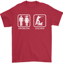 Hunting Problem Solved Funny Hunter Mens T-Shirt Cotton Gildan Red