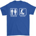 Hunting Problem Solved Funny Hunter Mens T-Shirt Cotton Gildan Royal Blue