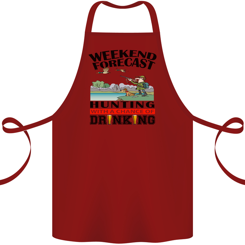 Hunting Weekend Alcohol Beer Funny Hunter Cotton Apron 100% Organic Maroon