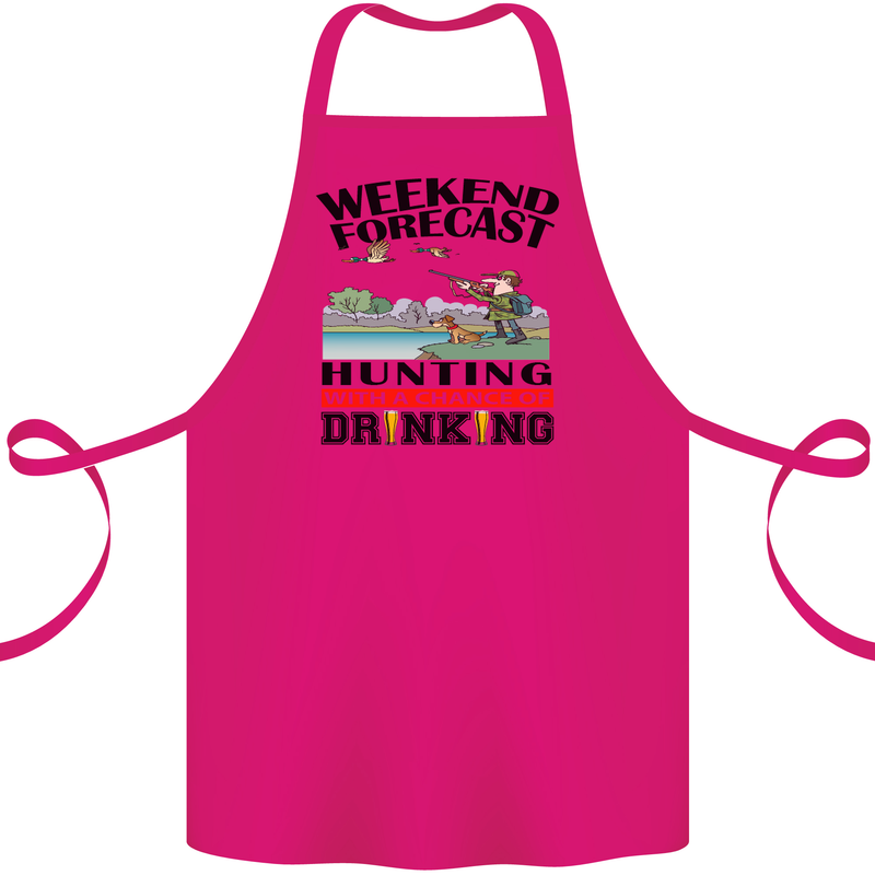 Hunting Weekend Alcohol Beer Funny Hunter Cotton Apron 100% Organic Pink