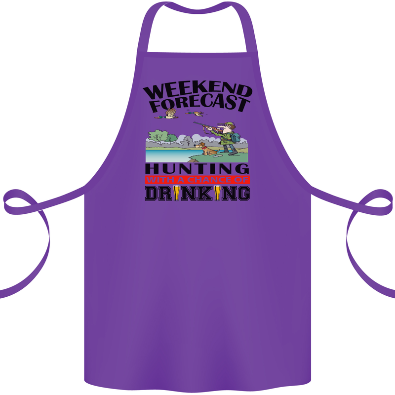 Hunting Weekend Alcohol Beer Funny Hunter Cotton Apron 100% Organic Purple
