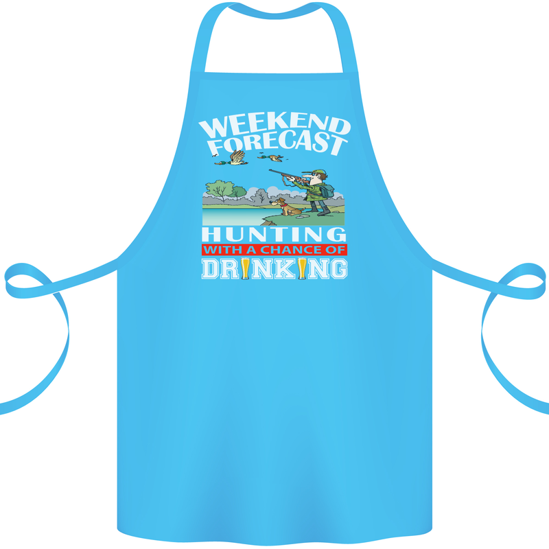 Hunting Weekend Alcohol Beer Funny Hunter Cotton Apron 100% Organic Turquoise