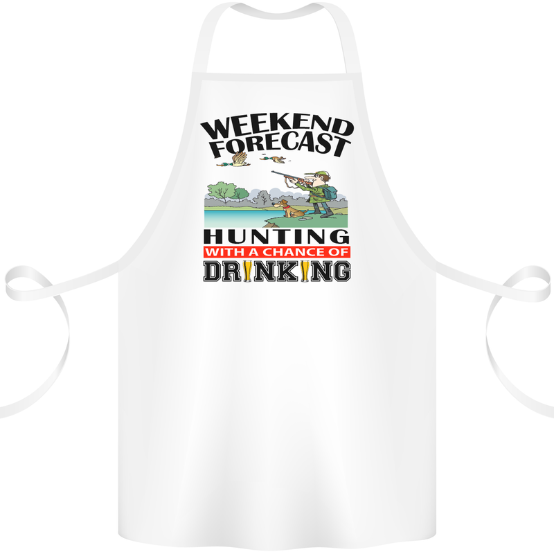 Hunting Weekend Alcohol Beer Funny Hunter Cotton Apron 100% Organic White