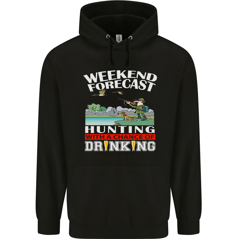 Hunting Weekend Alcohol Beer Funny Hunter Mens 80% Cotton Hoodie Black