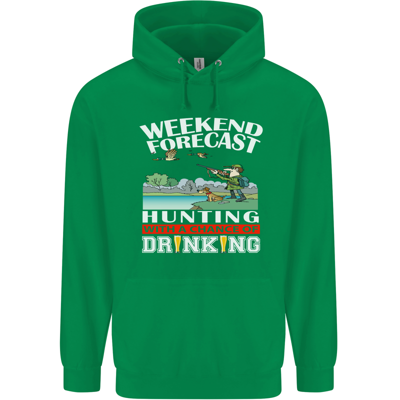 Hunting Weekend Alcohol Beer Funny Hunter Mens 80% Cotton Hoodie Irish Green