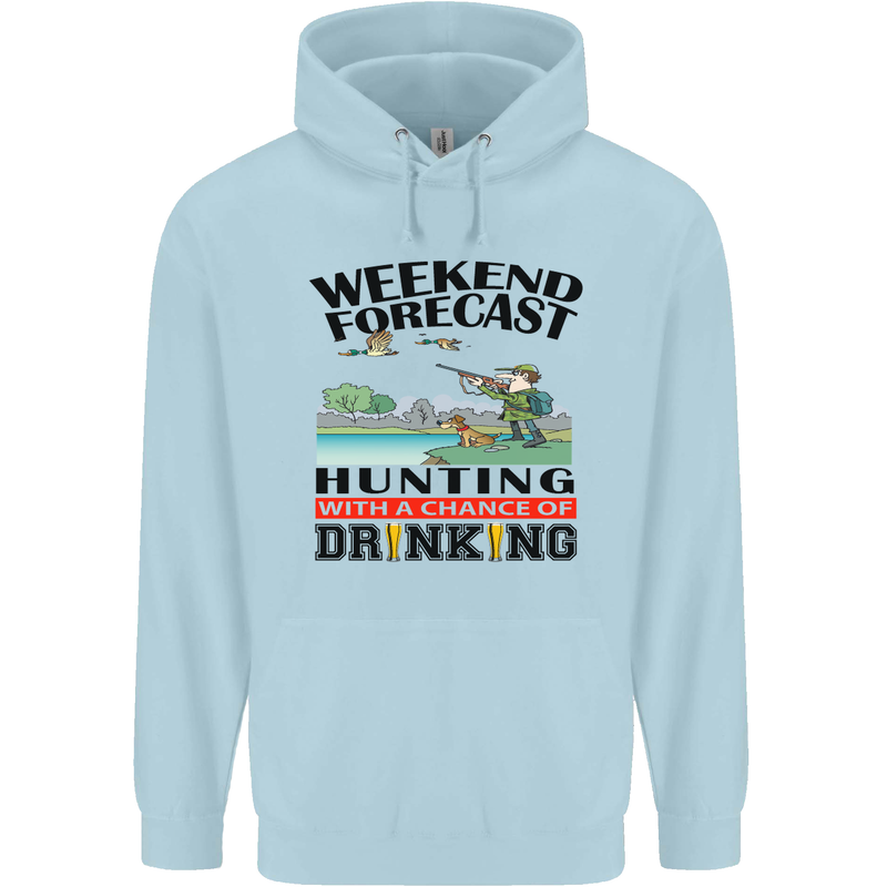 Hunting Weekend Alcohol Beer Funny Hunter Mens 80% Cotton Hoodie Light Blue