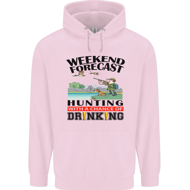 Hunting Weekend Alcohol Beer Funny Hunter Mens 80% Cotton Hoodie Light Pink