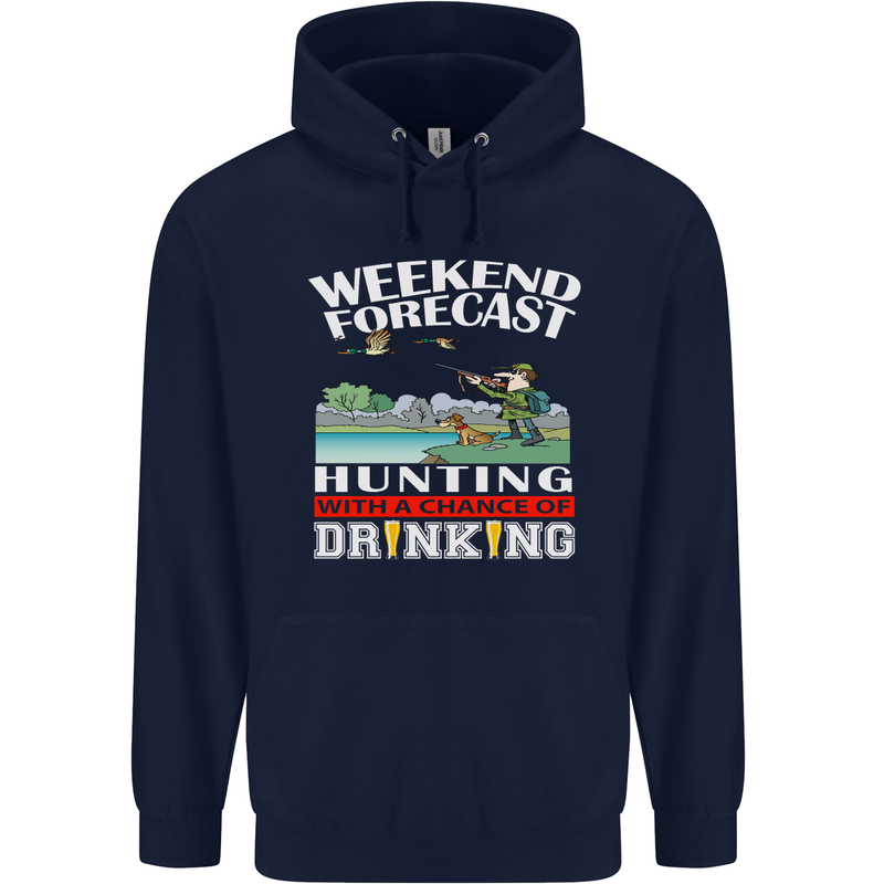 Hunting Weekend Alcohol Beer Funny Hunter Mens 80% Cotton Hoodie Navy Blue
