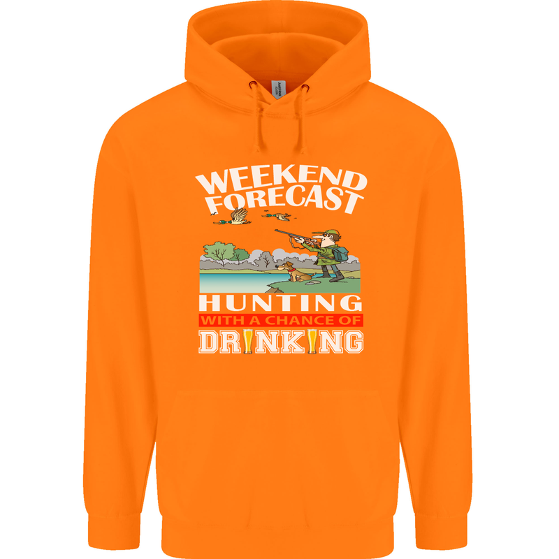 Hunting Weekend Alcohol Beer Funny Hunter Mens 80% Cotton Hoodie Orange