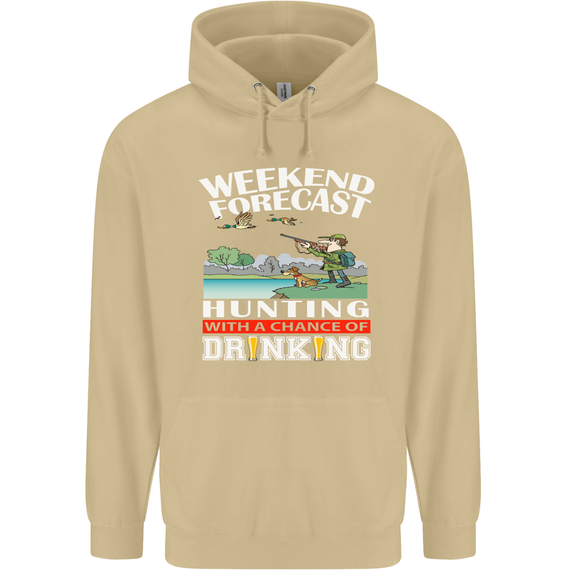 Hunting Weekend Alcohol Beer Funny Hunter Mens 80% Cotton Hoodie Sand
