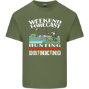 Hunting Weekend Alcohol Beer Funny Hunter Mens Cotton T-Shirt Tee Top Military Green