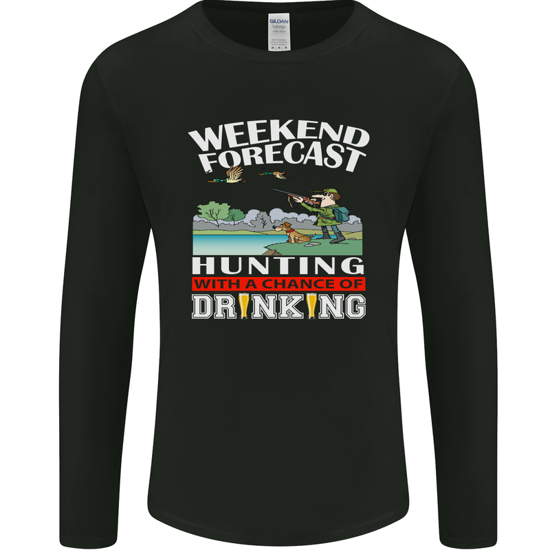 Hunting Weekend Alcohol Beer Funny Hunter Mens Long Sleeve T-Shirt Black