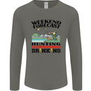 Hunting Weekend Alcohol Beer Funny Hunter Mens Long Sleeve T-Shirt Charcoal
