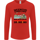Hunting Weekend Alcohol Beer Funny Hunter Mens Long Sleeve T-Shirt Red