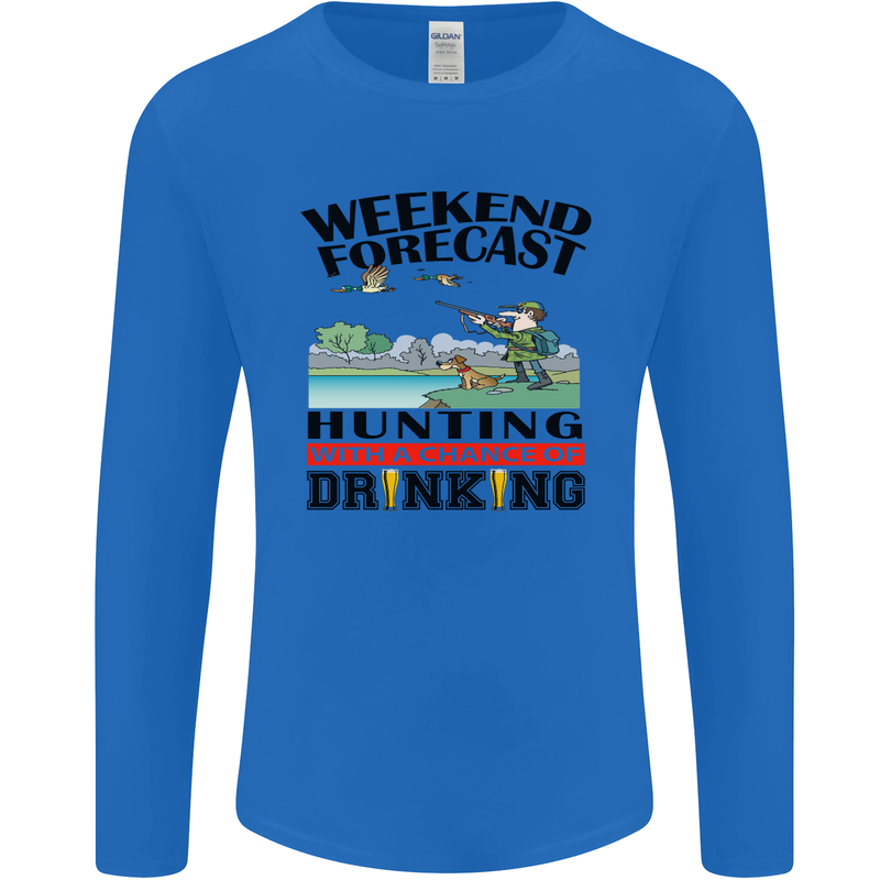Hunting Weekend Alcohol Beer Funny Hunter Mens Long Sleeve T-Shirt Royal Blue