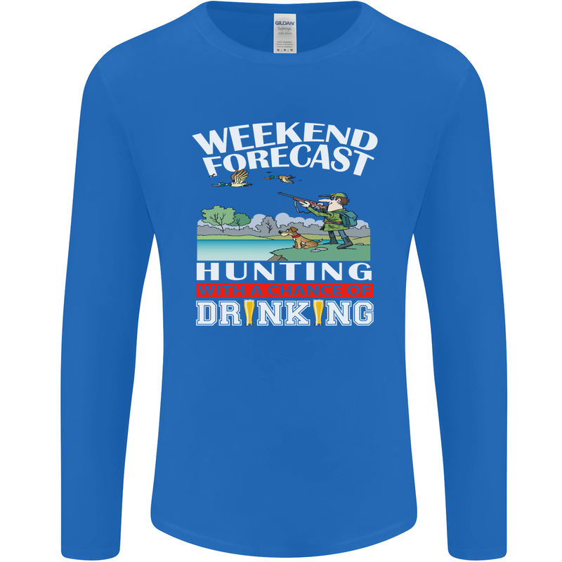 Hunting Weekend Alcohol Beer Funny Hunter Mens Long Sleeve T-Shirt Royal Blue