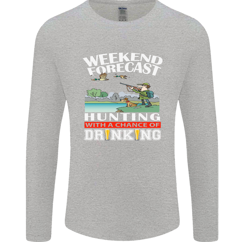 Hunting Weekend Alcohol Beer Funny Hunter Mens Long Sleeve T-Shirt Sports Grey
