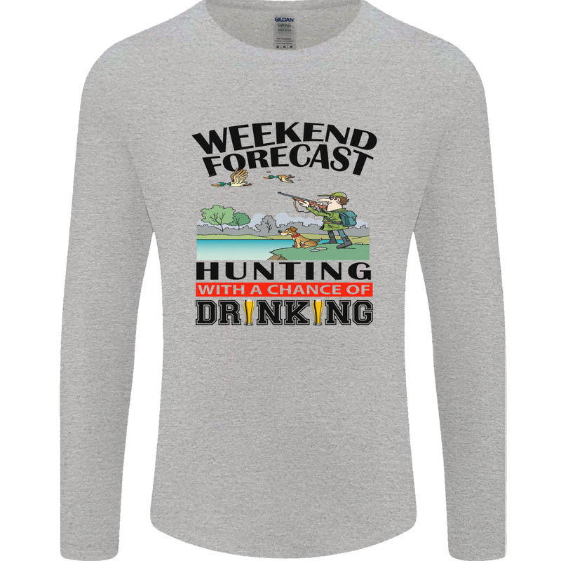 Hunting Weekend Alcohol Beer Funny Hunter Mens Long Sleeve T-Shirt Sports Grey