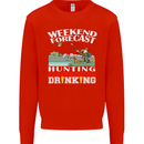 Hunting Weekend Alcohol Beer Funny Hunter Mens Sweatshirt Jumper Bright Red