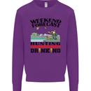 Hunting Weekend Alcohol Beer Funny Hunter Mens Sweatshirt Jumper Purple