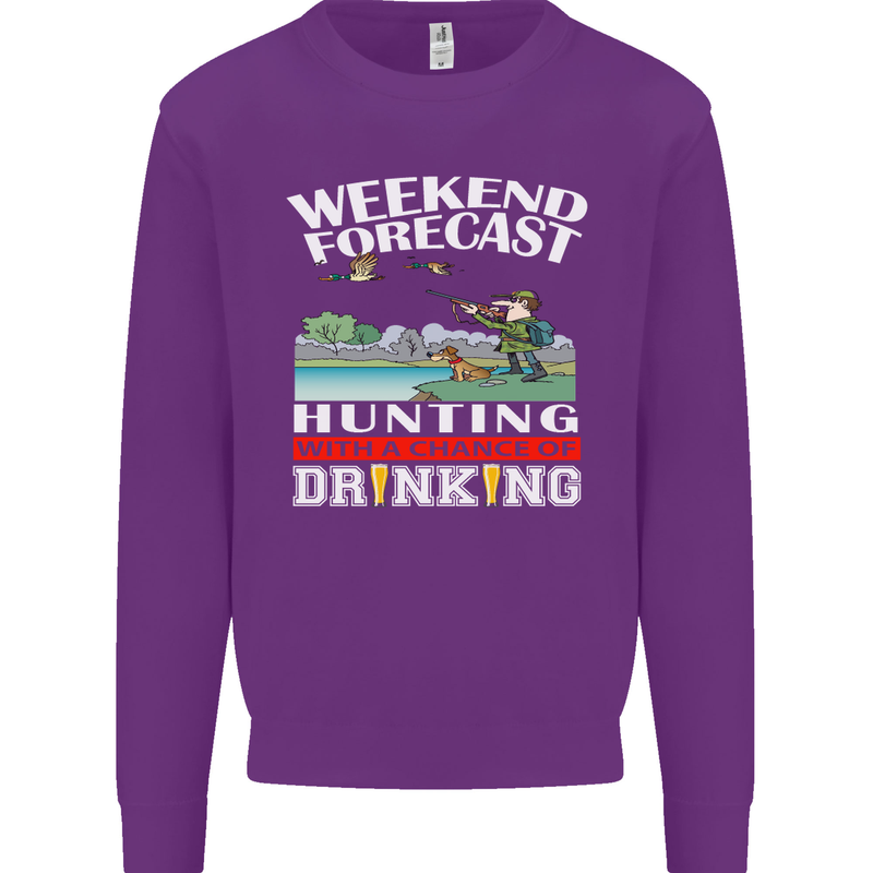 Hunting Weekend Alcohol Beer Funny Hunter Mens Sweatshirt Jumper Purple