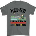 Hunting Weekend Alcohol Beer Funny Hunter Mens T-Shirt Cotton Gildan Charcoal