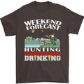 Hunting Weekend Alcohol Beer Funny Hunter Mens T-Shirt Cotton Gildan Dark Chocolate