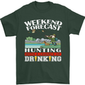 Hunting Weekend Alcohol Beer Funny Hunter Mens T-Shirt Cotton Gildan Forest Green