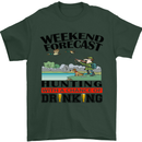 Hunting Weekend Alcohol Beer Funny Hunter Mens T-Shirt Cotton Gildan Forest Green