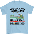 Hunting Weekend Alcohol Beer Funny Hunter Mens T-Shirt Cotton Gildan Light Blue