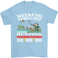Hunting Weekend Alcohol Beer Funny Hunter Mens T-Shirt Cotton Gildan Light Blue