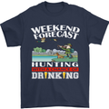 Hunting Weekend Alcohol Beer Funny Hunter Mens T-Shirt Cotton Gildan Navy Blue