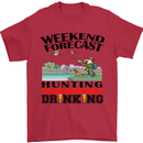 Hunting Weekend Alcohol Beer Funny Hunter Mens T-Shirt Cotton Gildan Red