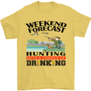 Hunting Weekend Alcohol Beer Funny Hunter Mens T-Shirt Cotton Gildan Yellow