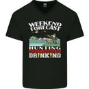 Hunting Weekend Alcohol Beer Funny Hunter Mens V-Neck Cotton T-Shirt Black