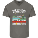Hunting Weekend Alcohol Beer Funny Hunter Mens V-Neck Cotton T-Shirt Charcoal