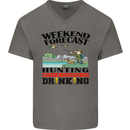 Hunting Weekend Alcohol Beer Funny Hunter Mens V-Neck Cotton T-Shirt Charcoal