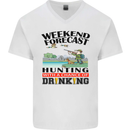 Hunting Weekend Alcohol Beer Funny Hunter Mens V-Neck Cotton T-Shirt White