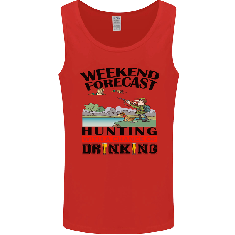 Hunting Weekend Alcohol Beer Funny Hunter Mens Vest Tank Top Red