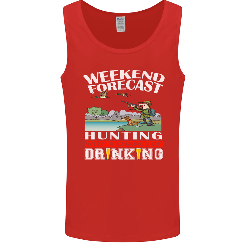 Hunting Weekend Alcohol Beer Funny Hunter Mens Vest Tank Top Red