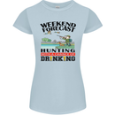 Hunting Weekend Alcohol Beer Funny Hunter Womens Petite Cut T-Shirt Light Blue
