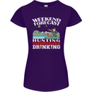 Hunting Weekend Alcohol Beer Funny Hunter Womens Petite Cut T-Shirt Purple
