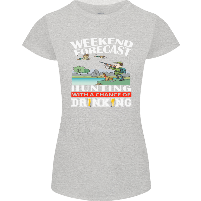 Hunting Weekend Alcohol Beer Funny Hunter Womens Petite Cut T-Shirt Sports Grey