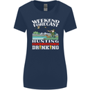 Hunting Weekend Alcohol Beer Funny Hunter Womens Wider Cut T-Shirt Navy Blue