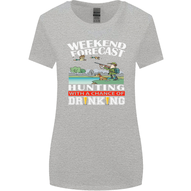 Hunting Weekend Alcohol Beer Funny Hunter Womens Wider Cut T-Shirt Sports Grey